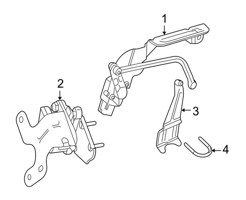 Mercedes Headlight Level Sensor - Rear Passenger Right 2129053002